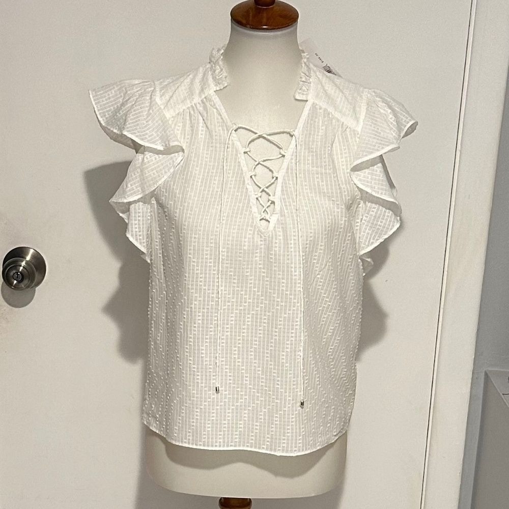 Intermix Florance Flutter Sleeve Blouse NEW With Tags - Size S.